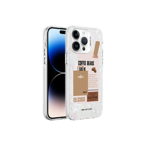 Étui de protection de luxe à motif marbré pour iPhone 14 Pro, coque arrière en cuir de luxe mince et résistante aux chocs, série Netzy Marbello - Product Image 1