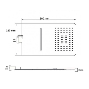 Punta quadrata in acciaio inox a parete soffione doccia con accessorio cascata per doccia - Product Image 4