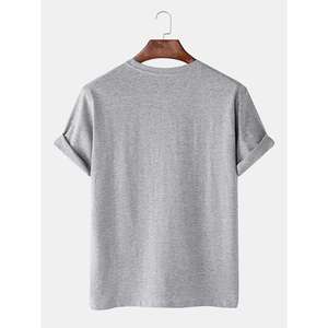 เสื้อยืดผ้าฝ้าย100% ทันสมัยใช้ได้ทั้งชายและหญิงเสื้อยืดผ้าฝ้ายแขนสามส่วนสีเข้มสไตล์ตะวันตก - Product Image 3