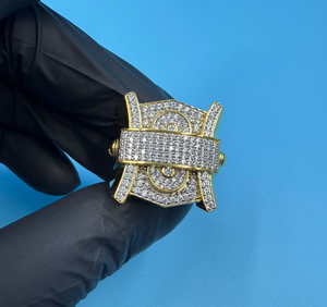 6.00 carat diamant taille ronde VVS Moissanite bague de fiançailles plaqué or jaune pour homme en argent sterling 925 - Product Image 5