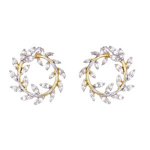 Fabricant indien AD CZ Dernier Hip Hop À La Mode Unique Cercle Feuille Pendentif Lien Or Argent Plaqué Chaîne Collier Pour Les Femmes - Product Image 3