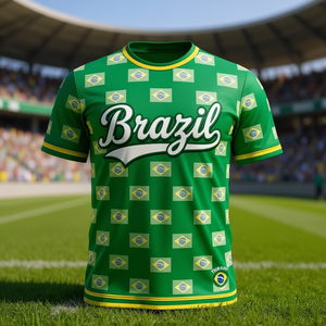 Set Maglia da Calcio Unisex con Motivo Bandiera Brasiliana per Mondiali 2026, Regalo per Tifosi in Diversi Colori - Product Image 3