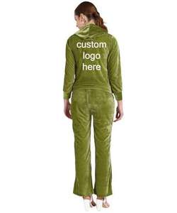 Chándal de terciopelo para mujer Verde Mujer Tallas grandes Joggers Pantalones Cremallera Conjunto Chándales de terciopelo Conjuntos Color verde Mujer - Product Image 6