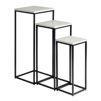 Table basse moderne en fer de style actuel, ensemble de trois tables d'appoint, couleur personnalisable, logo personnalisé, taille personnalisée, salon