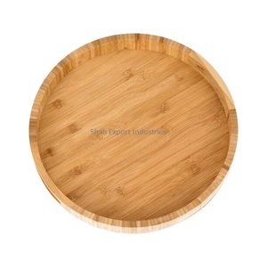 Nouveau plateau de service décoratif en bois avec poignée forme ronde pour ustensiles de cuisine plateaux de service à thé et à café - Product Image 2