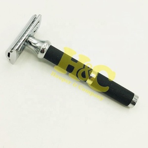 New Barber <b>Razors</b> Black Men's Straight <b>Blades</b> Stainless Steel <b>Blade</b> Safety <b>Razor</b>-Double Edge Shaving Safety <b>Razor</b> - Product Image 4