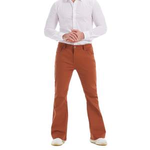 2025 pantalones de Jogger de algodón con costuras personalizadas para hombre, pantalones de chándal acampanados apilados de rizo francés, colores sólidos, rayas curvas rectas - Product Image 4