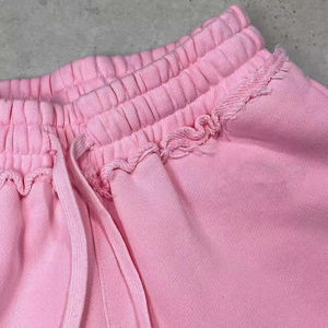 Ensemble deux pièces pour femme, sweat à capuche oversize à fermeture éclair, respirant, uni, rose délavé, pantalon empilé - Product Image 2