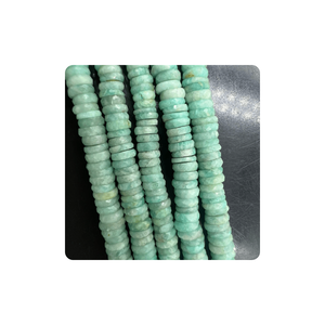 Perles Heishi à facettes du fabricant de pierres précieuses indiennes Amazonite naturelle 8-10mm couleur rose 14 pouces brin pour la fabrication de bijoux - Product Image 2