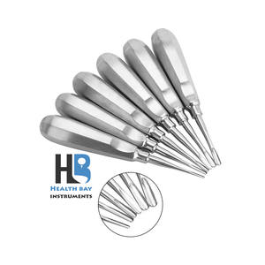 Ensemble 6 élévateurs de dents en acier chirurgical dentaire manuel certifié CE de haute qualité, incurvés droits pour l'extraction des dents, chirurgie buccale - Product Image 2