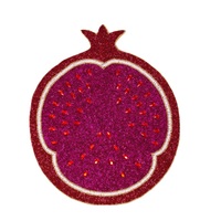Napperon perlé luxueux sur le thème des fruits tapis de chargeur brodé conception de grenade pour la maison hôtels salle à manger décor de Table de fête