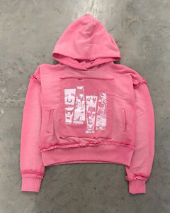 Sweat-shirt à capuche personnalisé pour homme, 100% coton, streetwear, coupe ample, hiver, poids lourd, délavage acide, imprimé délavé, logo, pull à capuche - Product Image 2