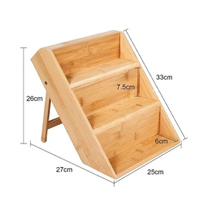Moderno Estante para Especias de Bambú de 3 Niveles, Plegable, para Montar en la Pared, Organizador de Cocina Multifuncional de 35x25cm - Product Image 2