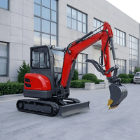 Excavator Mini Crawler 3,2 Ton untuk Lanskap Taman, Perawatan Kebun Anggur, Penggalian Bedeng Bunga, Penggali Hidrolik