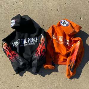 Streetwear Vintage Hombres Boxy Fit Gráfico Alta calidad Unisex Oversized Heavyweight Manufacturers Acid Wash Sudaderas con capucha personalizadas - Product Image 3