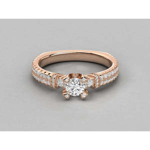 Bague solitaire en or 14 carats pour femmes avec diamant cultivé en laboratoire - Product Image 5
