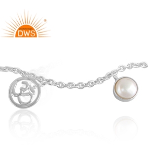 Dernier modèle Perle naturelle en laiton plaqué argent et pierre précieuse lune arc-en-ciel Fabricant de bijoux personnalisés - Product Image 2