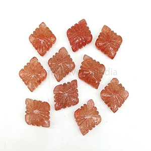 Fresa Cuarzo Forma de cometa Piedra preciosa tallada Cuentas talladas a mano Cuentas de diseño elegante - Product Image 1