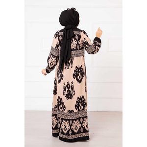 Hijab en Viscose à Motifs Robe Modeste Couleur Vison - Product Image 2