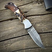 Couteau de chasse artisanal japonais en acier Damas 1095/15N20 à 256 couches, personnalisable OEM, dureté 58HRC, lame de 8 pouces à pointe tombante