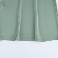 Robe longue en satin soyeux décontractée pour femmes, mode été, 6 coloris, col en V, manches courtes, empire, en mousseline, crayon, pour le printemps