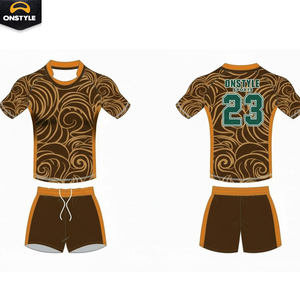 Conjunto de Camiseta y Pantalones Cortos de Rugby Transpirables de Alto Rendimiento |   Sublimado Personalizado 100% Poliéster |   Ropa Deportiva de Secado Rápido OEM - Product Image 2