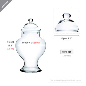 VAP0415 - Recipiente Grande en Forma de Campana para Boticario/Bufete de Dulces con Tapa - 16.5 - Product Image 1