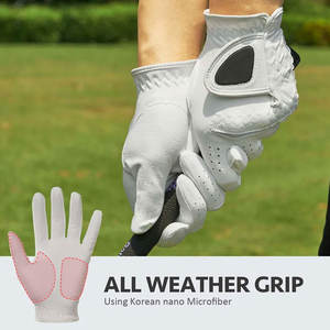 Guantes de Golf de Piel de Oveja Suave para Mujer, Transpirables, Antideslizantes, de Fibra, para Mano Izquierda/Derecha, Logotipo OEM al por Mayor para Deportes de Softbol - Product Image 3