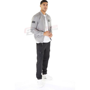 Blouson aviateur High Street à logo personnalisé pour hommes, coupe ajustée, col montant avec ceinture élastique et poches zippées - Product Image 6
