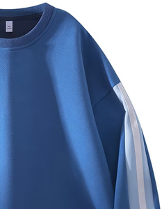 Pull-over oversize uni gris foncé et rouge pour homme, 100% coton, manches longues, coupe ample, uni, teinture unie, imprimé personnalisé, pour l'hiver - Product Image 4