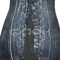 FABRICANTE DE CORSÉ Underbust Steelboned Blue Snake Patterned PVC Corset Dress para la moda y el desgaste del partido