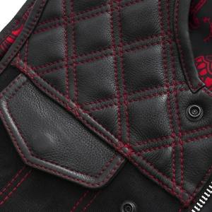 Gilet de club pour homme en denim et cuir, gilet de moto avec rembourrage en diamant et poches pour armes à feu, vêtements de sport pour adultes pour la conduite - Product Image 6