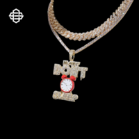 Pendentif Iced Money Don't Sleep pour Hommes, style Hip Hop, en Moissanite micro-pavée, en métal argent sterling 925 plaqué or, bijoux de mode