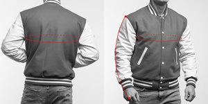 Varsity เสื้อแจ็กเก็ตผ้าวูลขนแกะสีดำ,เสื้อแจ็กเก็ตทีมนักกีฬาชายเสื้อแจ็กเก็ต - Product Image 5