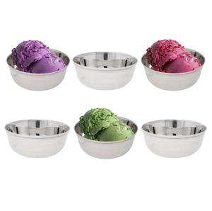 Bol à crème glacée en acier inoxydable Crème glacée Jus Boisson Dessert Lait et bol en acier de taille personnalisée - Product Image 4