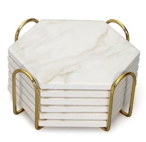 Sous-verre tasse en marbre vente en gros personnalisé conception simple sous-verre en marbre fête décorative boisson tasse à café sous-verres pour boissons - Product Image 1