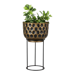 Venta caliente maceta de metal martillado con soporte para restaurante Hotel hogar en precio al por mayor - Product Image 1