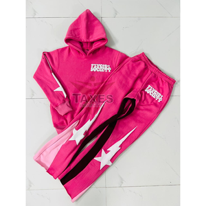 ชุดเซ็ตฮู้ดดี้และกางเกงทรงหลวมโอเวอร์ไซส์สำหรับผู้ชาย คุณภาพสูง ดีไซน์พิเศษ ผลิตจากผ้าฝ้าย 100% สไตล์ลำลอง พร้อมบริการสกรีนลายพิมพ์พัฟแบบกำหนดเอง - Product Image 1