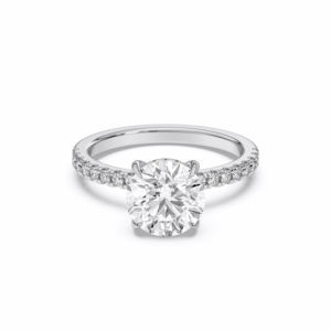 Juego de puntas de anillo de compromiso de solitario de diamante de corte redondo cultivado en laboratorio de 2,30 quilates en oro sólido para mujer - Product Image 5