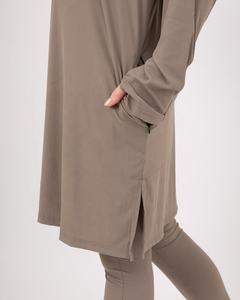 Ensemble tunique à capuche et leggings de sport modestes pour femmes, tenue de sport musulmane, vêtements de fitness, fournisseur en gros OEM ODM avec logo personnalisé - Product Image 5