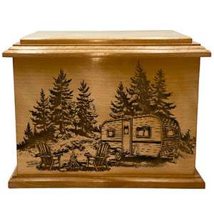 Urne funéraire de camping Urne funéraire en bois de camping de taille adulte Urne funéraire en bois de camping personnalisée avec gravure - Product Image 2