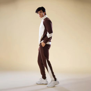 Autumn Men Half <b>Zip</b> <b>Hooded</b> Oversized Solid 100% Cotton Joggers Sets Sweatsuits Custom Logo Embroidery Digital Printing - Product Image 4
