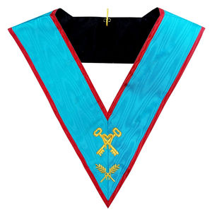 Collier hospitalier brodé maçonnique Regalia de l'insigne en cuir à coudre AASR - Product Image 3