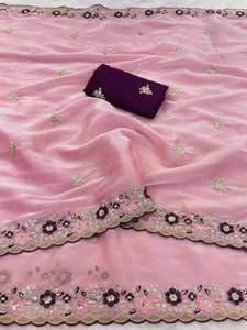 Nouvelle arrivée du fabricant, sari indien de créateur, vêtements de fête pour femmes, sari en soie douce fantaisie, longueur de 5,5 mètres, qualité d'exportation - Product Image 3