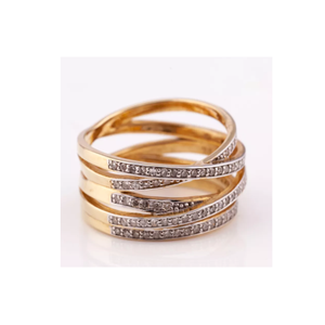 Bague réglable de haute qualité R-9025 de qualité supérieure en or jaune 18 carats Style classique pour les fêtes de femmes approvisionnement direct en usine - Product Image 1