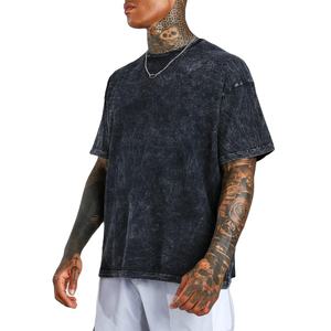 Camisetas de Hombre con Lavado Ácido, 100% Algodón, Tejido Transpirable, Suave y Cómodo, Ligeras, para Uso Diario en Verano, en Oferta - Product Image 1