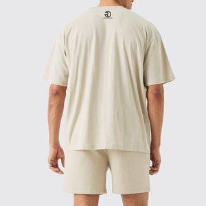 Ensemble T-shirt et short d'été en coton 2025 Ensemble deux pièces short et chemise pour hommes Ensemble pour hommes avec logo personnalisé Ensemble short pour hommes - Product Image 5