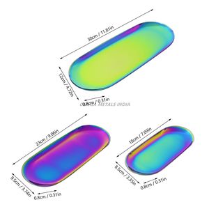 Top Trending Sleek Silver Curved Design Bandeja para servir Comedor moderno Acentos decorativos para el hogar - Product Image 4