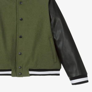 OEM personalizado de lona de los hombres Varsity chaqueta bordada College Letterman de talla grande de invierno con el logotipo frontal a prueba de viento transpirable - Product Image 3