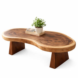 Table basse moderne en bois de Suar massif naturel de qualité supérieure, avec des tranches de bois à grain unique, pour salon, hôtel, appartement, meubles - Product Image 2